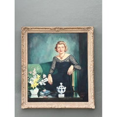 Vintage Portrait Painting on Canvas