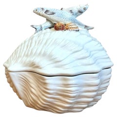 Vintage Italian Glazed Ceramic Fish Tureen