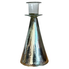 Vintage Silvered Glass Candle Holder