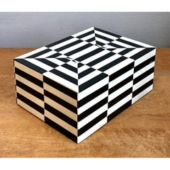 Vintage Black and White Bone Box