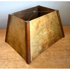 Vintage Wood Lampshade with Ship Carving