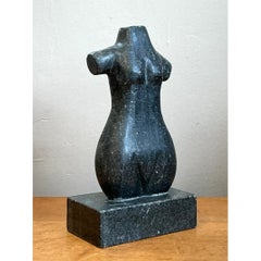 Vintage Carved Stone Female Torso Sculpture