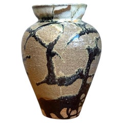 Vintage Abstract Glazed Ceramic Vase