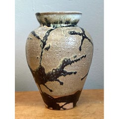 Vintage Abstract Glazed Ceramic Vase