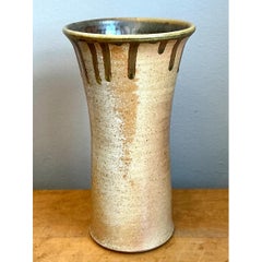 Vaso in ceramica vintage con smalto a gocce