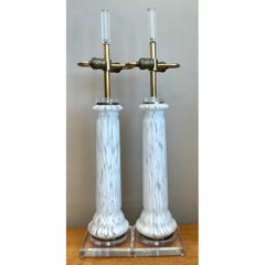 Vintage Italian Glass Table Lamps - A Pair