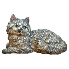 Vintage Painted Metal Cat Doorstop