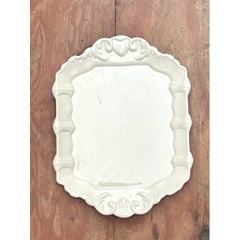 Vintage White Embossed Ceramic Platter