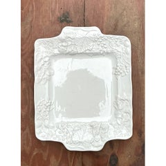 Vintage Italian Embossed Ceramic Tray