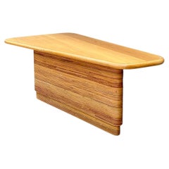 Vintage Pencil Reed and Wood Surfboard Desk