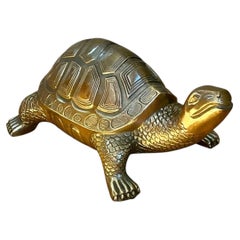 Schildkröte aus antikem, brüniertem Messing