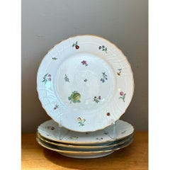Vintage-Porzellanteller von Richard Ginori mit italienischen Blumen- und Fruchtmotiven – 4er-Set