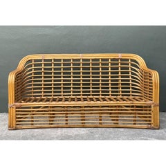 Vintage Stacked Rattan Sofa