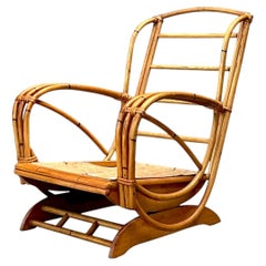 Vintage Heywood Wakefield Rattan Springer Lounge Chair