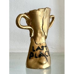 Vintage Ceramic Gold Plated Last Place Trophy