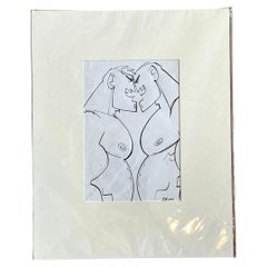 Vintage Original Sketch Of Men