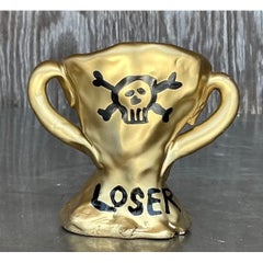 Vintage Skull Motif Ceramic Loser Trophy