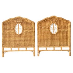 Vintage Ralph Lauren Rattan Twin Headboards - A Pair