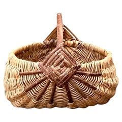 Vintage Handcrafted Shaker Rattan Basket