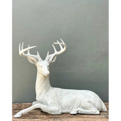 Vintage Life Size Deer Sculpture