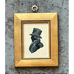 Vintage Silhouette Portrait in Gilt Frame