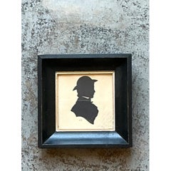 Vintage Silhouette Portrait in Black Frame