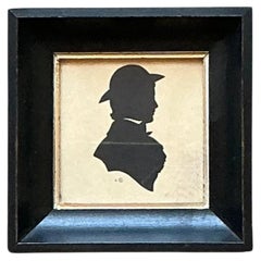 Vintage Silhouette Portrait in Black Frame