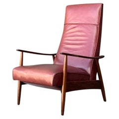 Vintage Milo Baughman for Thayer Coggin Leather Reclining Lounge Chair