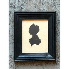 Vintage Silhouette Portrait in Black Frame