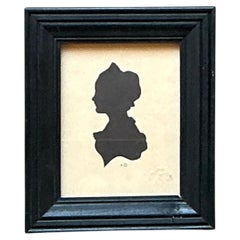 Vintage Silhouette Portrait in Black Frame