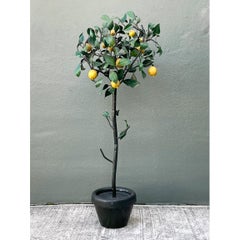 Vintage Italian Painted Metal Lemon Tree