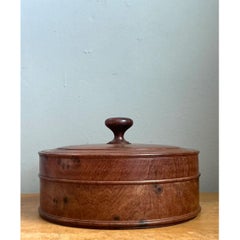 Vintage Round Burl Wood Storage Box, 10-Inch Diameter, Organic Design