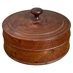 Vintage Round Burl Wood Storage Box, 10-Inch Diameter, Organic Design