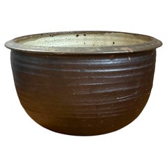 Bol en céramique vintage, de style monumental et rustique, couleur marron