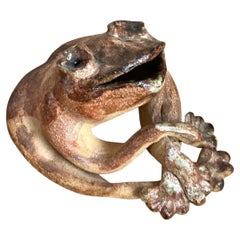 Vintage Ceramic Frog Sculpture