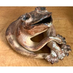 Vintage Ceramic Frog Sculpture