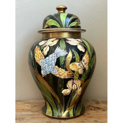 Vintage Hand-Painted Lidded Ceramic Jar