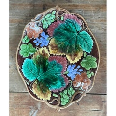 George Jones Majolica Leaf and Grape Platter
