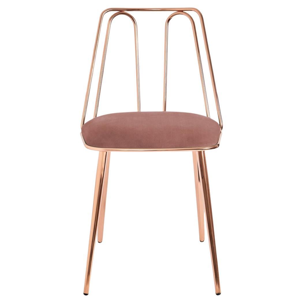 Certosina Copper Contemporary Chair Made in Italy by Enrico Girotti For Sale