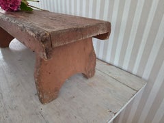 19th Swedish antique rimitive Folk Art Wooden Foot stool Milk Stool