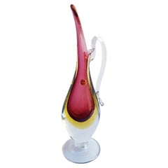 Middle  of century Murano Glass Sommerso Carafe