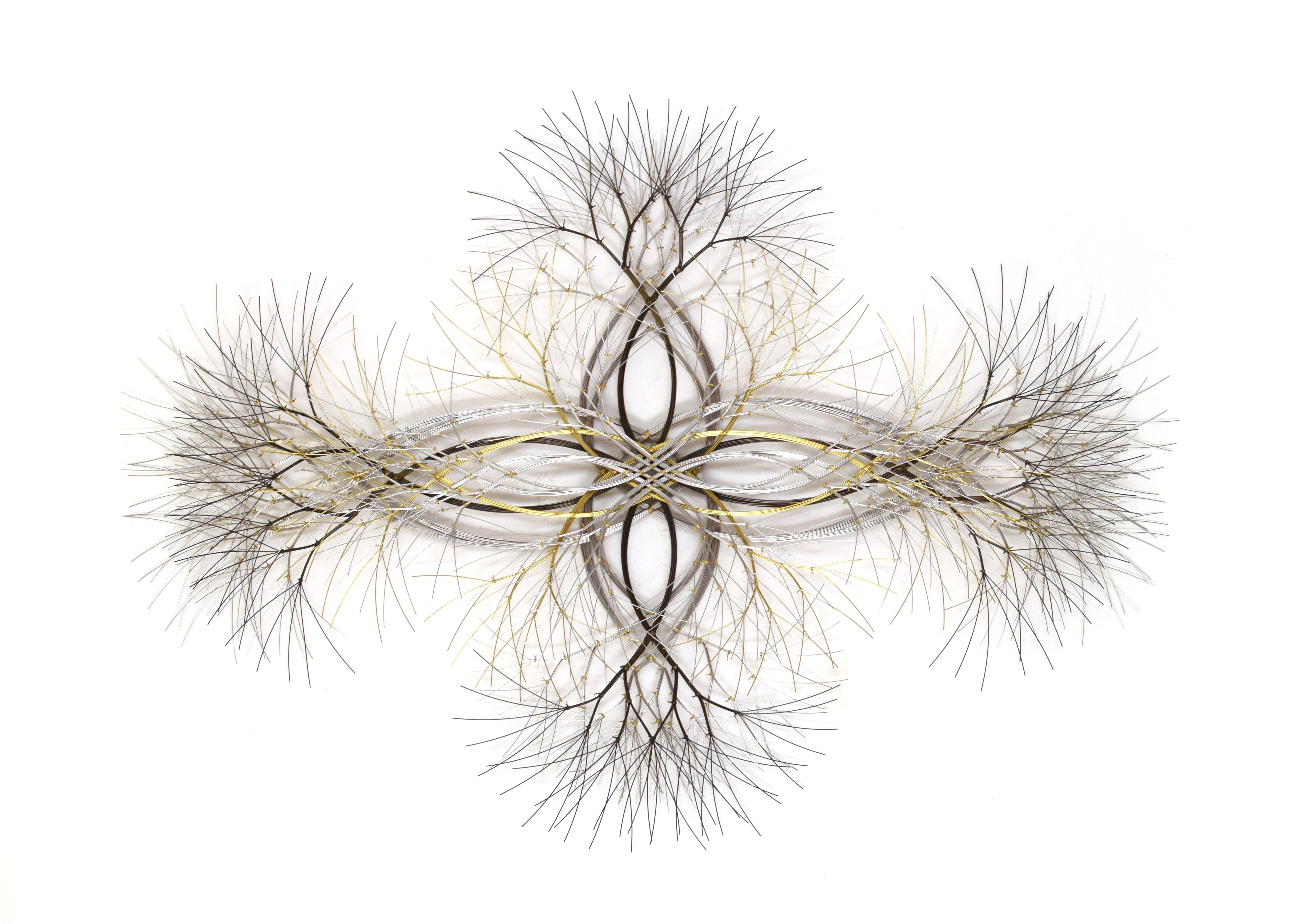 59"x43" Metal Wall Sculpture in Brass, Stainless, and Bronze #631. Available Now