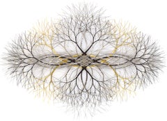 56"x37" Metal Wall Sculpture in Stainless, Bronze and Brass #689