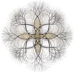 58"x58" Metal Wall Sculpture in Stainless, Bronze and Brass #706