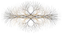 49"x25" Metal Wall Sculpture in Stainless, Bronze and Brass #771