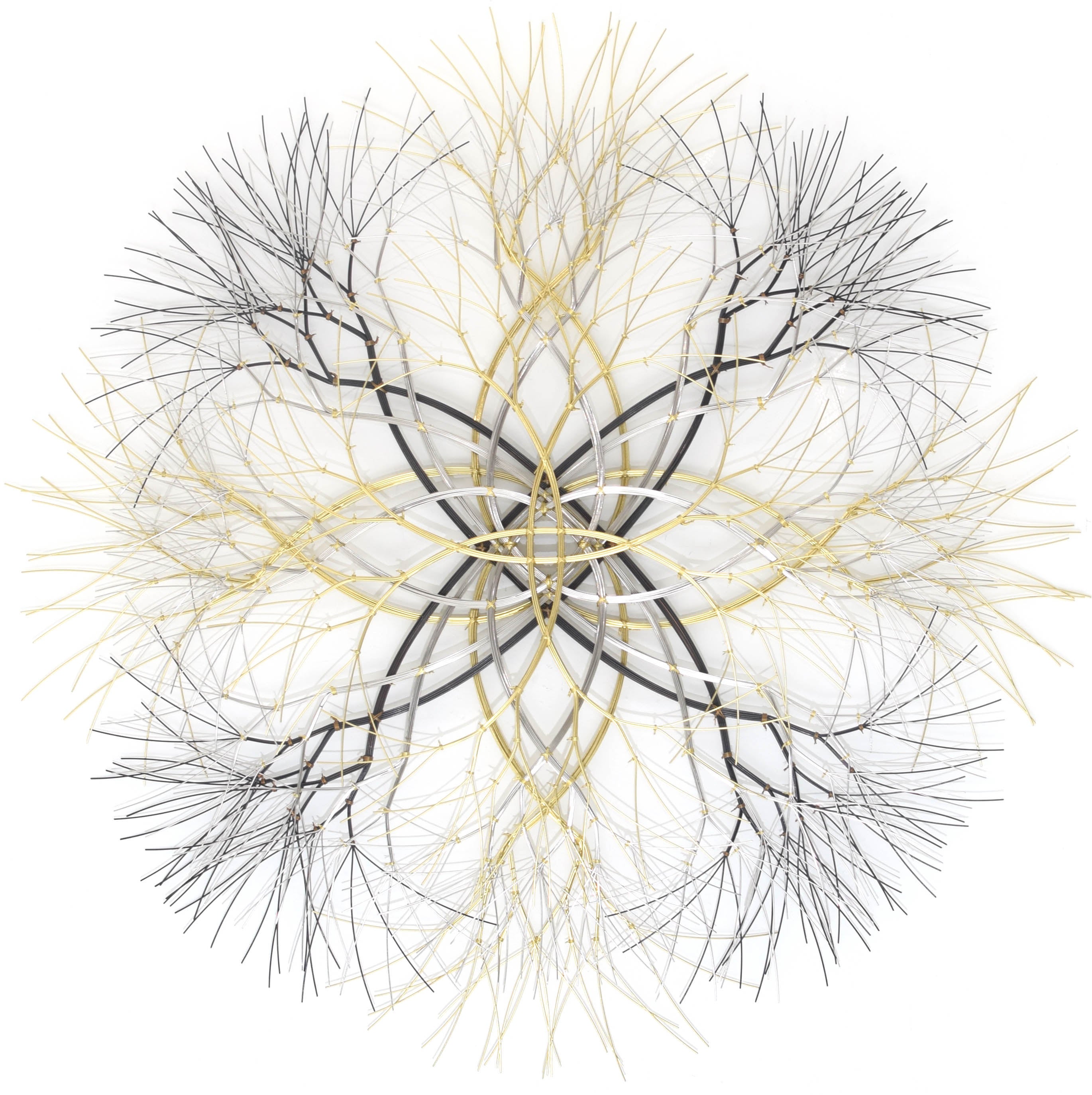 38"x38" Metal Wall Sculpture in Stainless, Bronze and Brass #767
