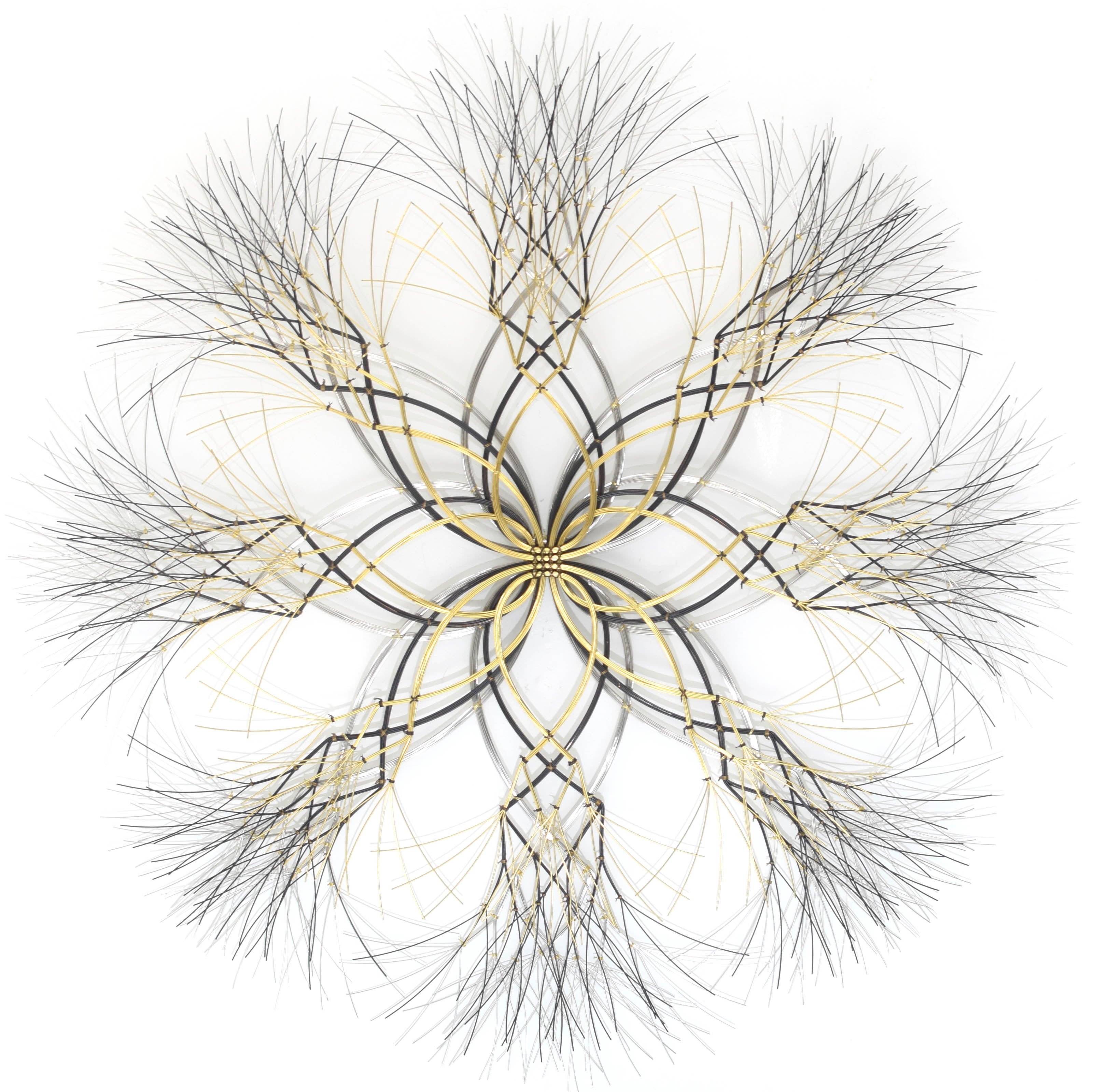 46"x46" Metal Wall Sculpture in Stainless, Bronze and Brass #764