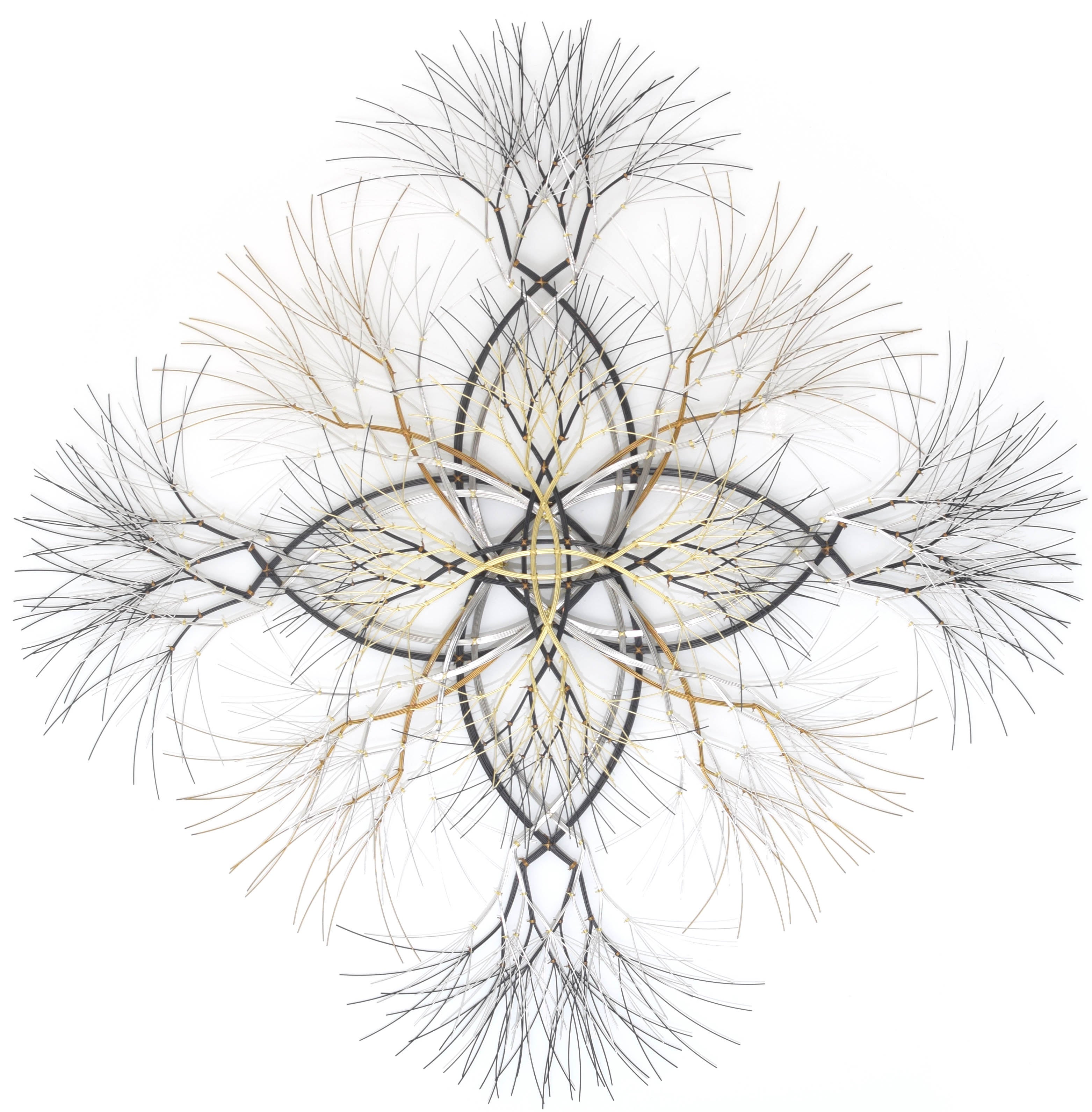 49"x49" Metal Wall Sculpture in Stainless, Bronze and Brass #762