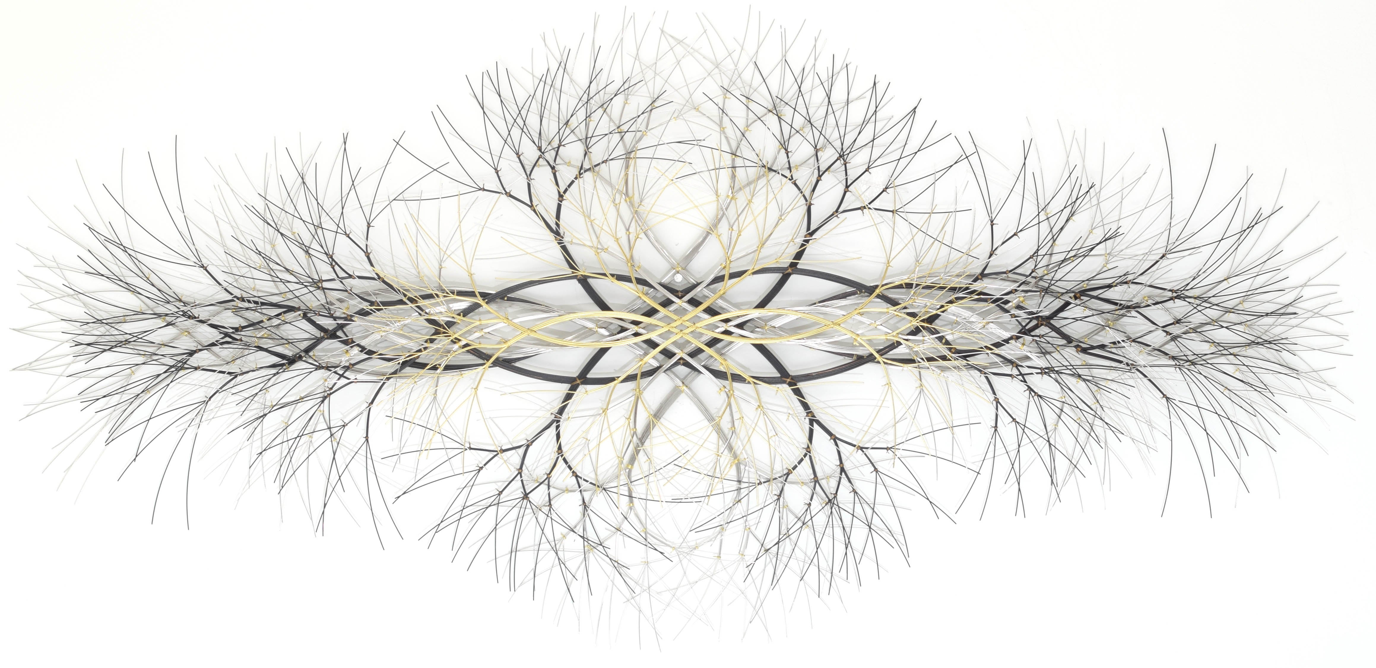 69"x32" Metal Wall Sculpture in Stainless, Bronze and Brass #761