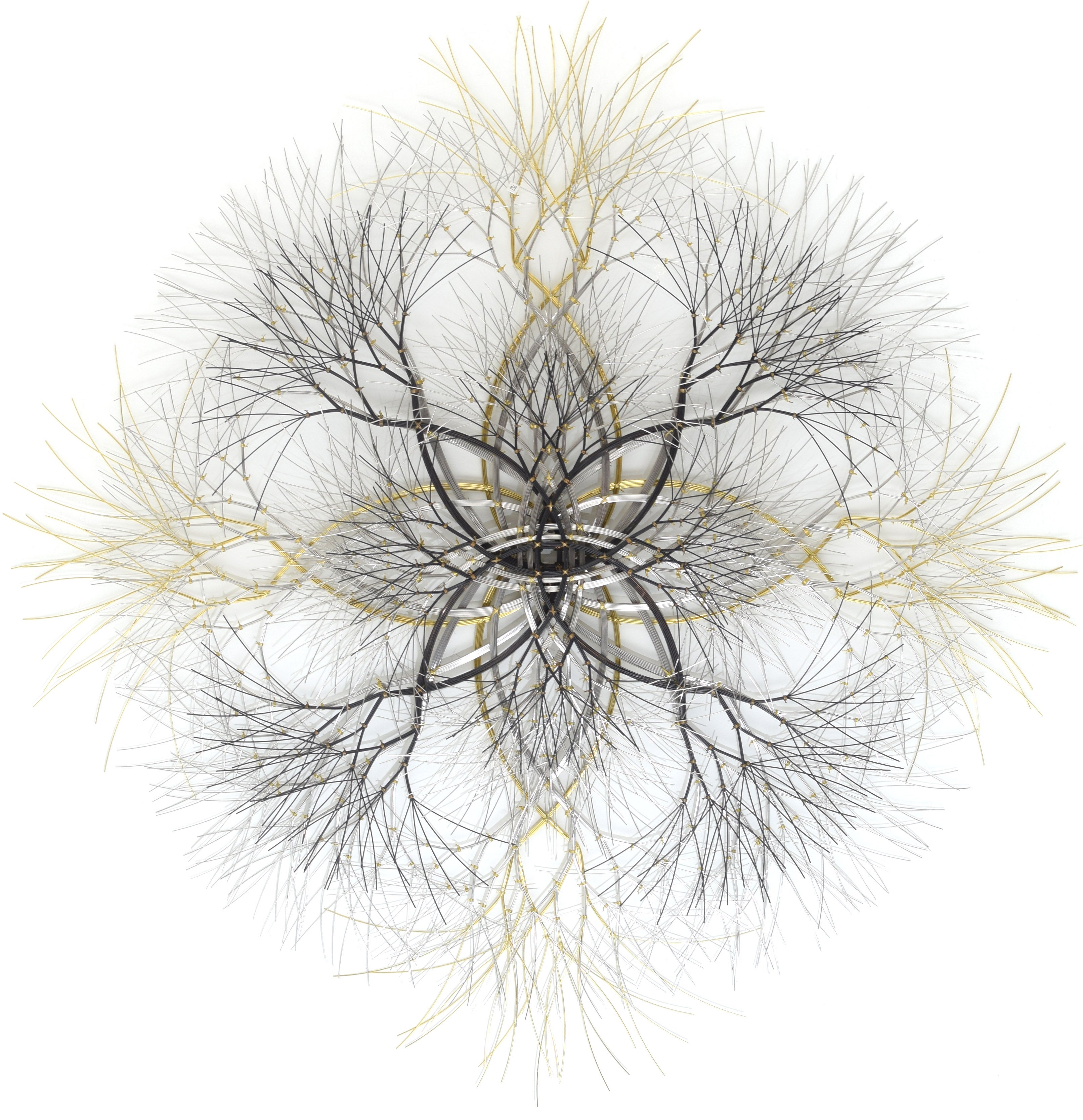 51"x51" Metal Wall Sculpture in Stainless, Bronze and Brass #773